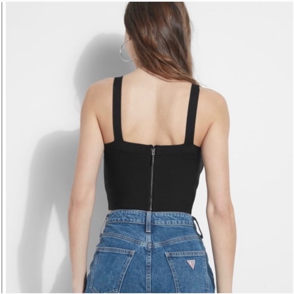 Guess Size Small Black Bandage Keyhole Crop Top (Like New) - Picture 11 of 11